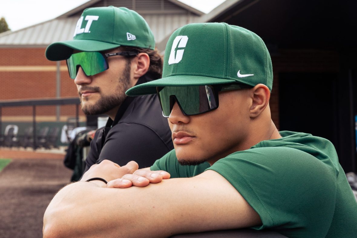 Charlotte students wearing licensed baseball apparel from Barnes & Noble