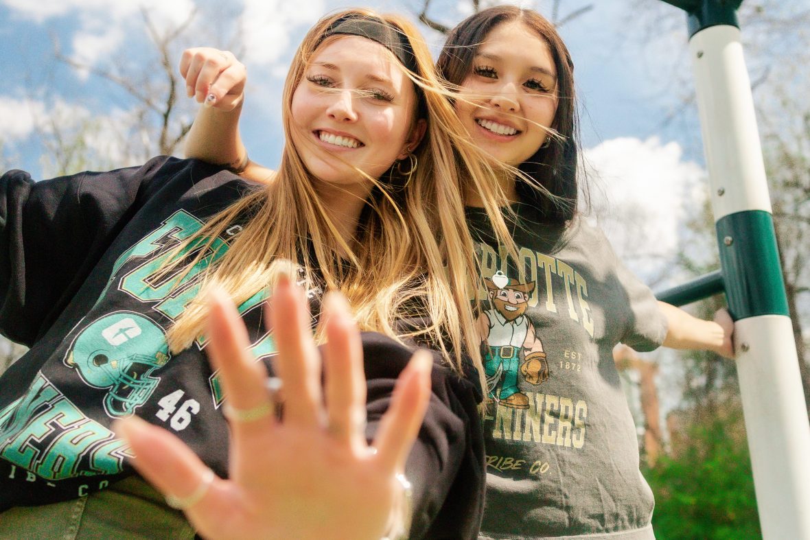 Charlotte students wearing licensed apparel from Girl Tribe Co.